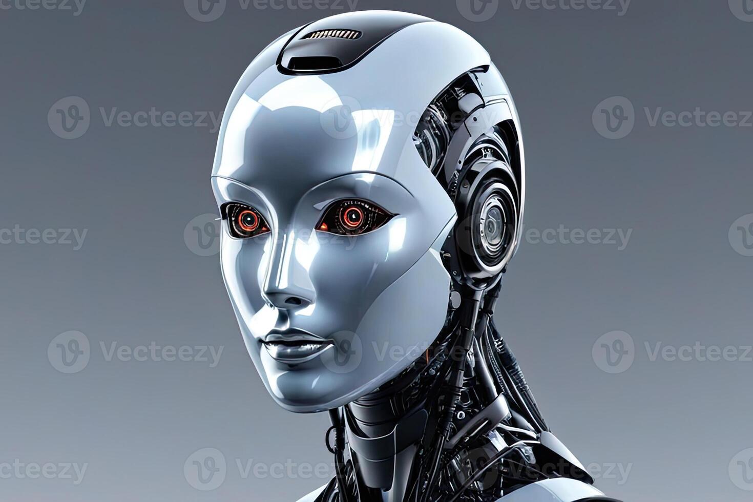 AI generated Digital Graphic AI Artificial Intelligence Robot Head Futuristic by AI Generative photo