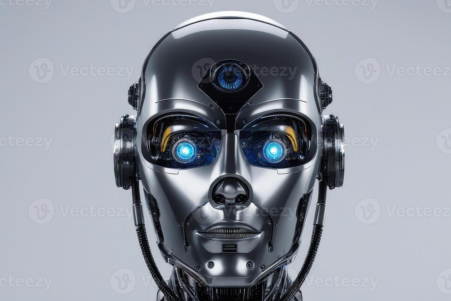 AI generated Digital Graphic AI Artificial Intelligence Robot Head Futuristic by AI Generative photo