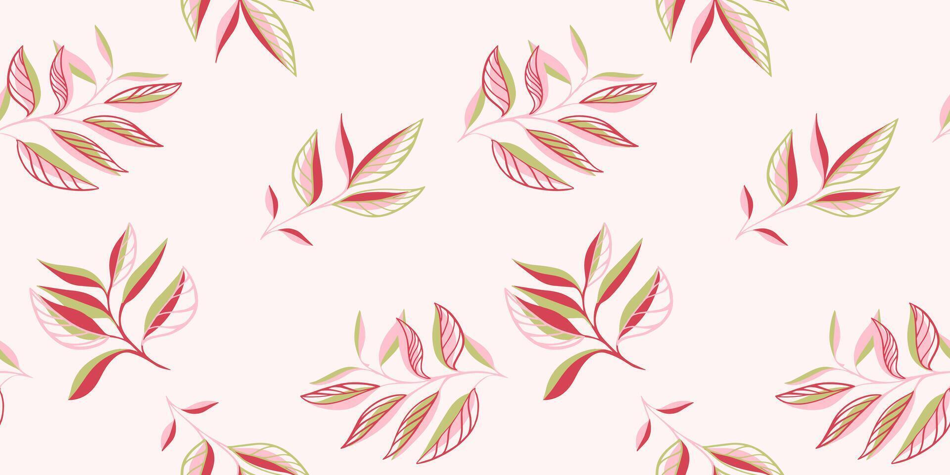 Modern minimalist seamless leaves pattern. Vector hand drawn abstract creative simple leaf silhouettes on a light background. Template for textile, fashion, print, surface design, fabric