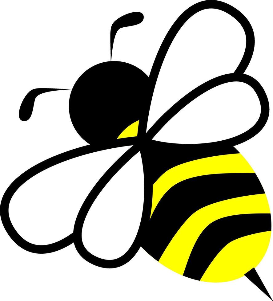 Bee Illustration Petal Party - Playful Floral Pollination Unleashed vector