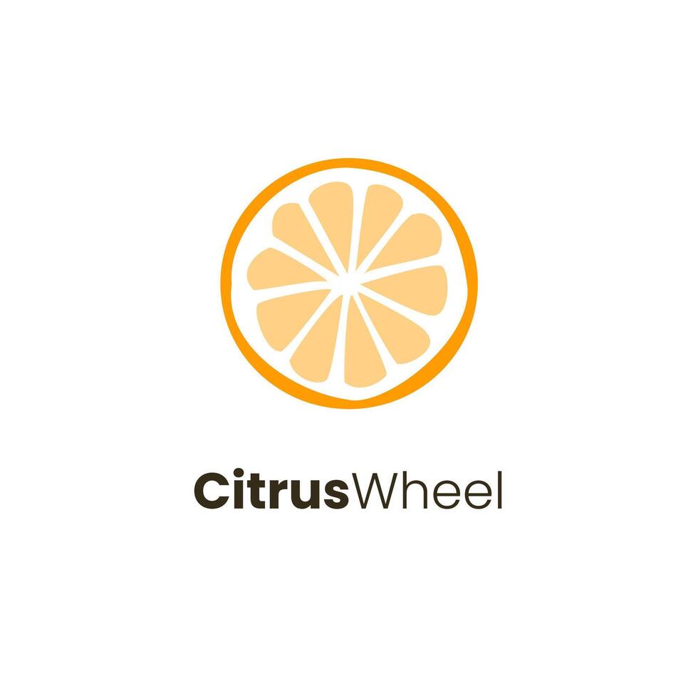 Citrus Wheel Citrus, Orange, or Lemon Logo Design Concept Isolated vector