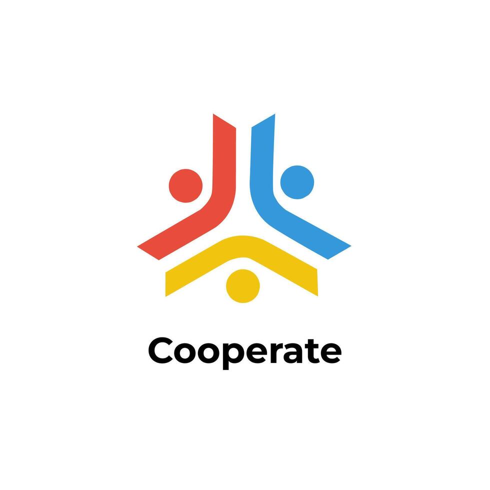 Cooperate - Teams Collaboration Logo for Business or Company Isolated vector