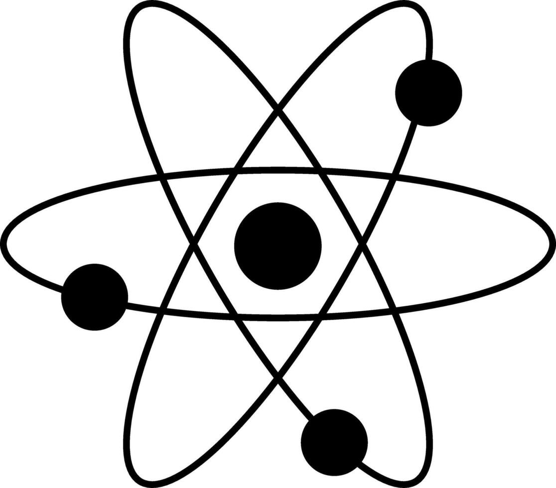 reaccionar y átomo logos emparejado con nuclear y ion vectores en negro y blanco