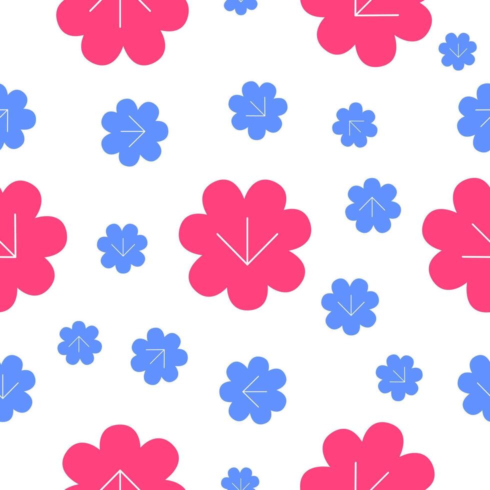 Pink Blue Lotus Repeat Patterns vector