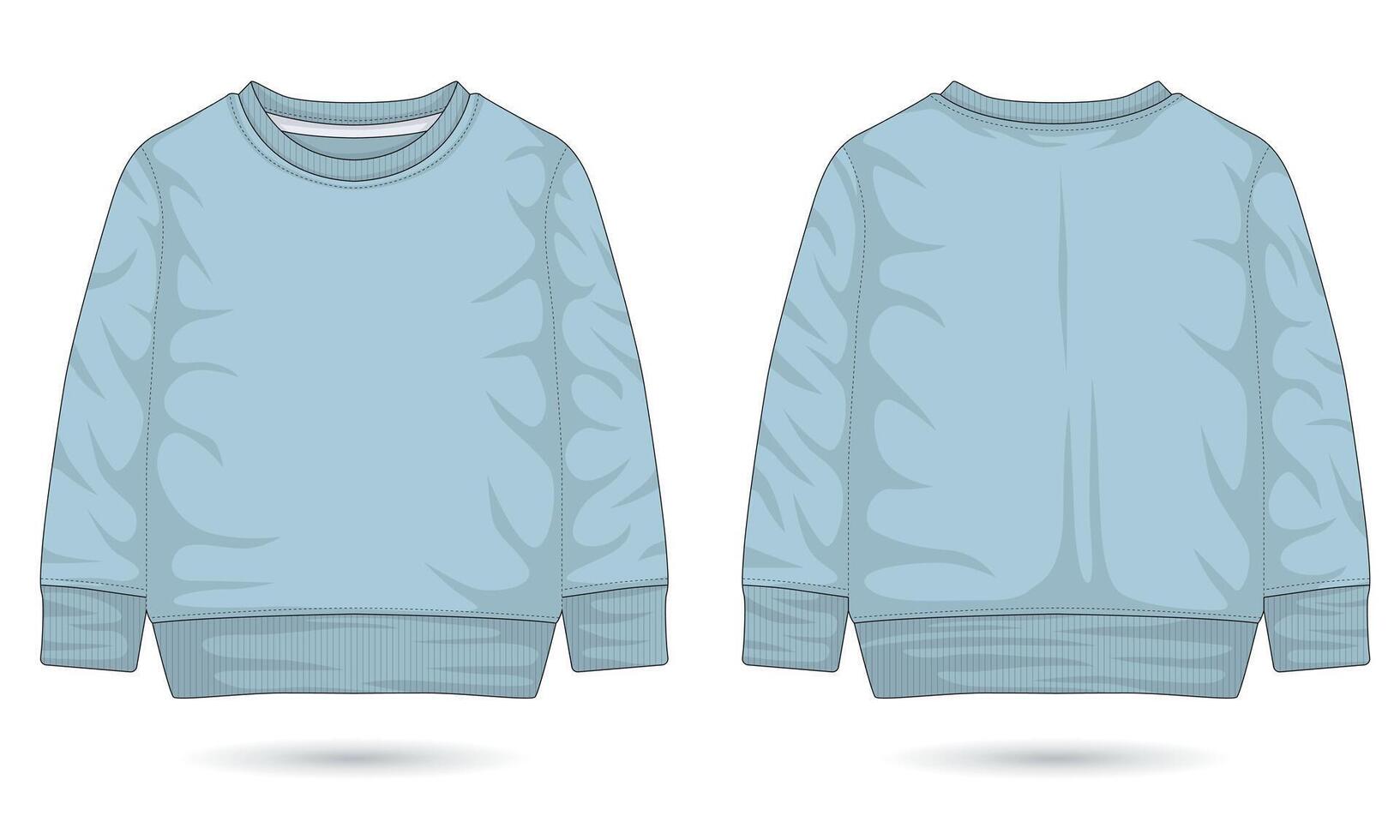 Blank children's sweatshirt template front and back view vector