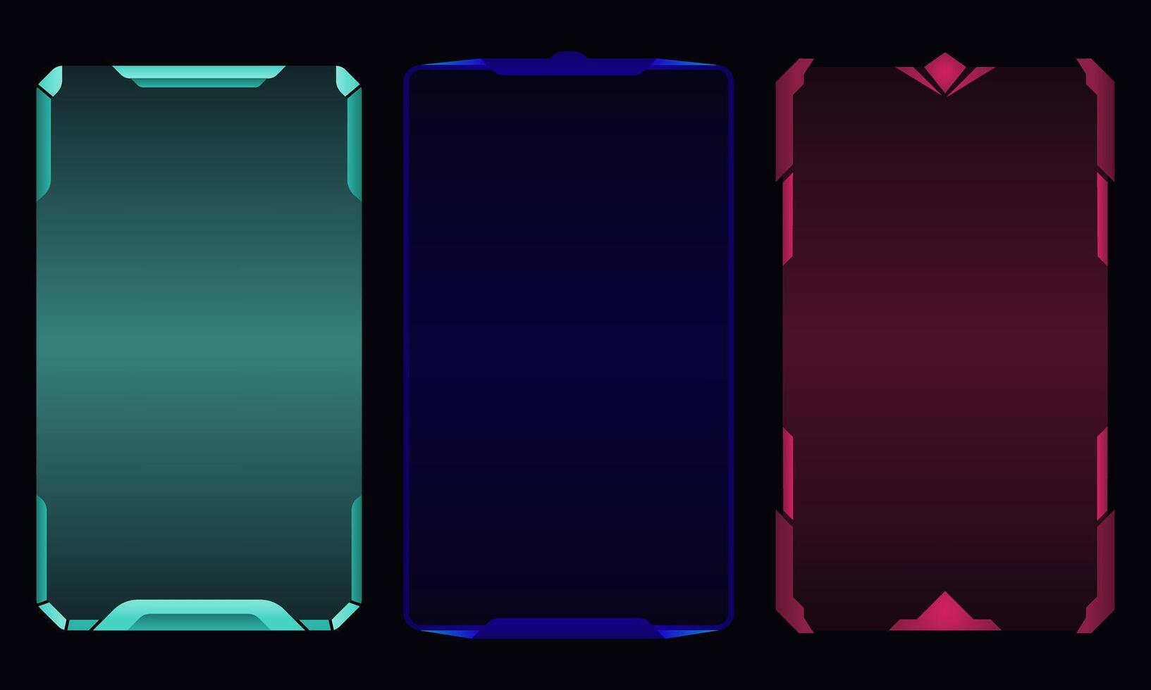 Collection of future hud interface frames. Technology digital border vector