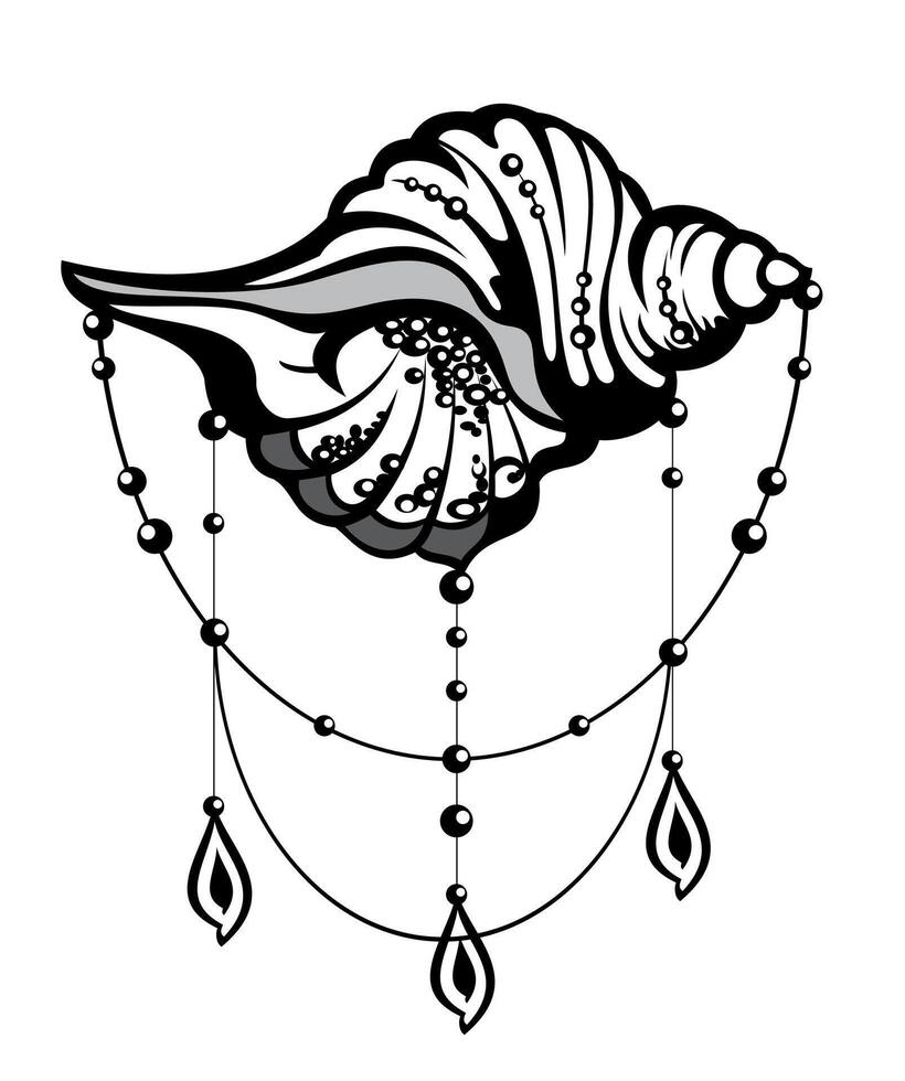 cáscara vector icono logo ilustración. cáscara logo línea icono mar forma símbolo