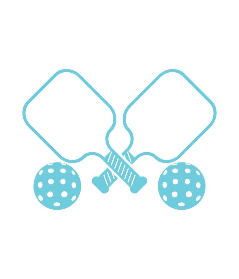 two pickleball balls and a paddle on a white background vector