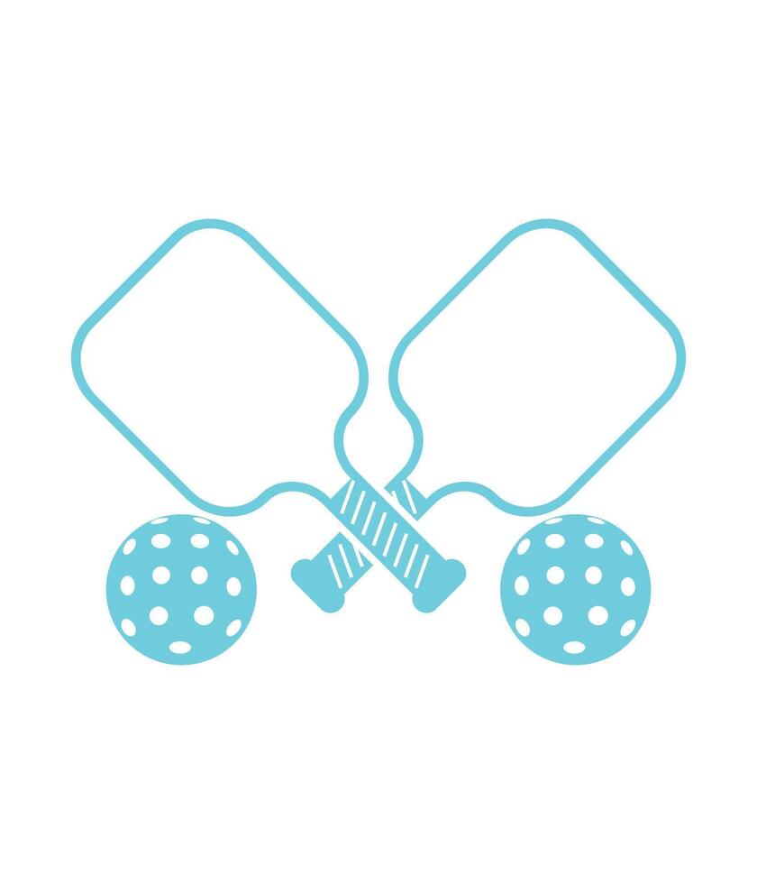 two pickleball balls and a paddle on a white background vector