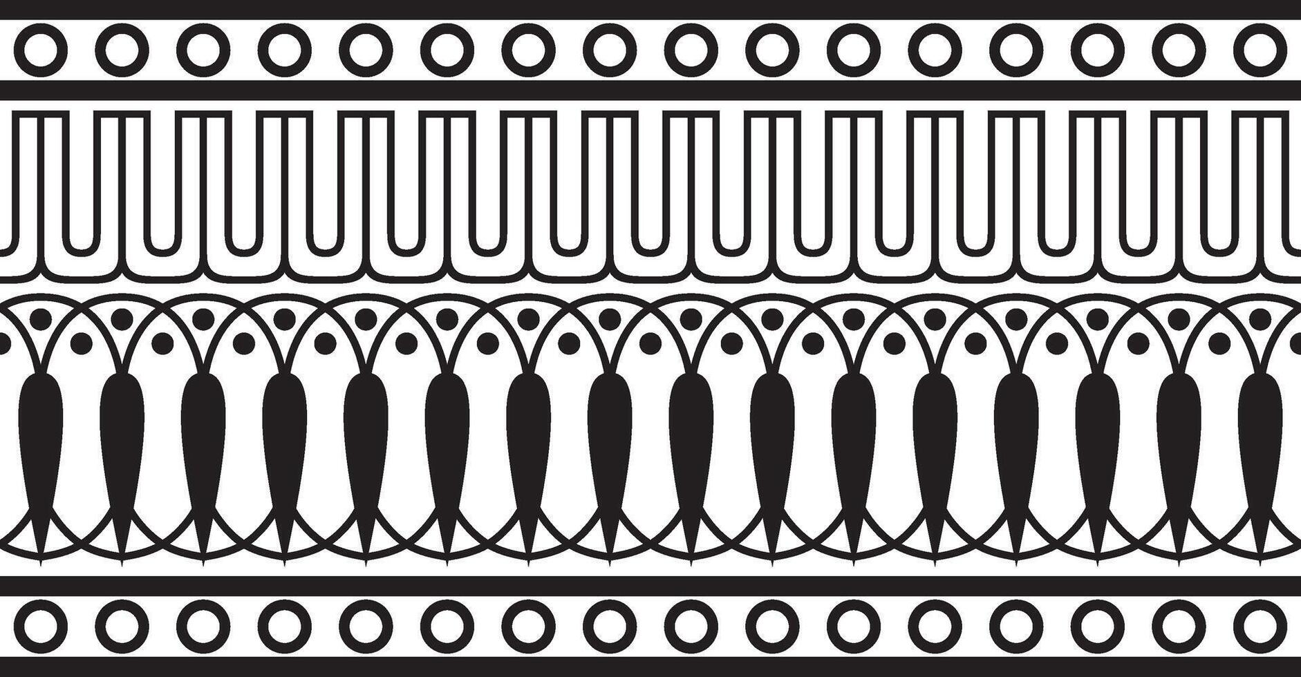 Vector monochrome black seamless classical Greek meander ornament. Pattern of ancient Greece. Border, frame of the Roman Empire