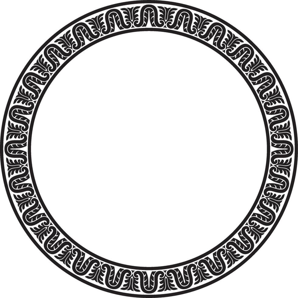 vector monocromo negro redondo clásico Renacimiento ornamento. círculo, anillo europeo borde, renacimiento estilo marco