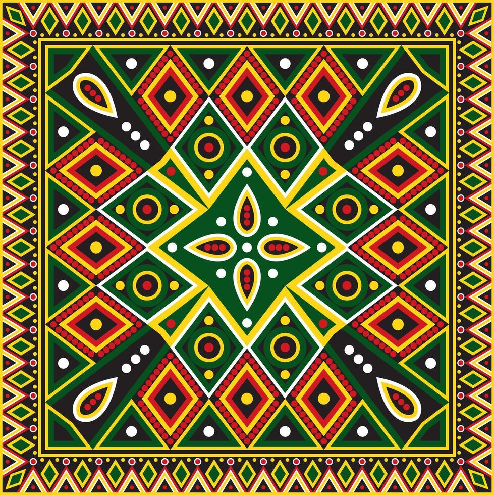 Vector colored square national Indian patterns. National ethnic ornaments, borders, frames. colored decorations of the peoples of South America, Maya, Inca, Aztecs