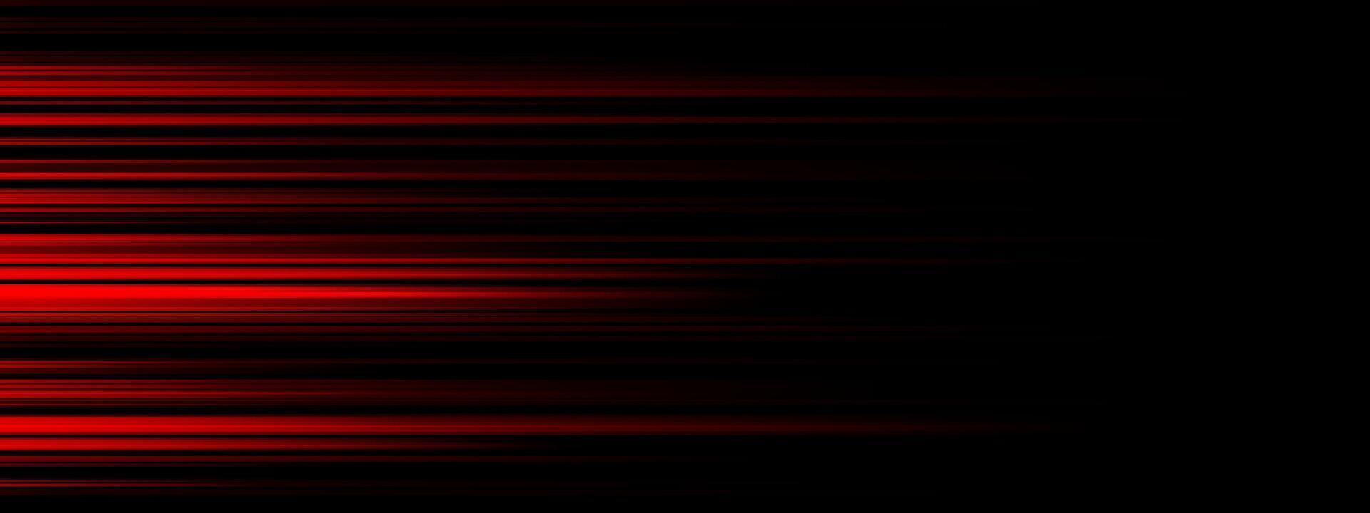 Abstract red lighting effect speed direction on a black background vector illustration