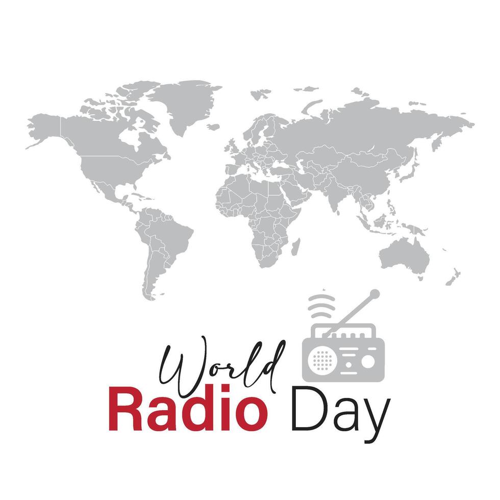 Vector art for World Radio Day social media post