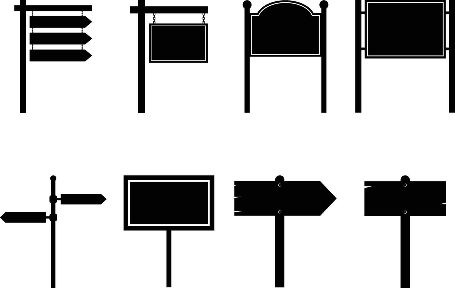 Black Signpost Silhouette Vector Images