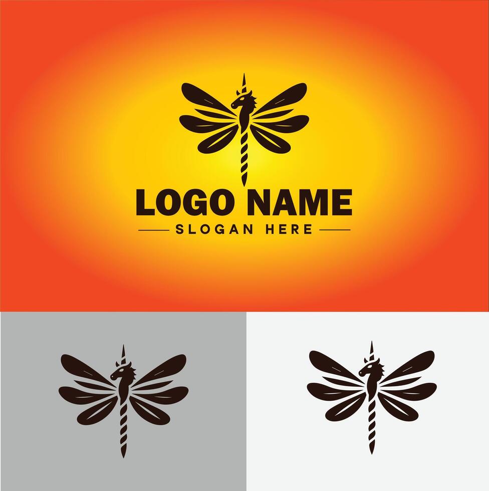 libélula logo vector Arte icono gráficos para empresa marca negocio icono libélula logo modelo