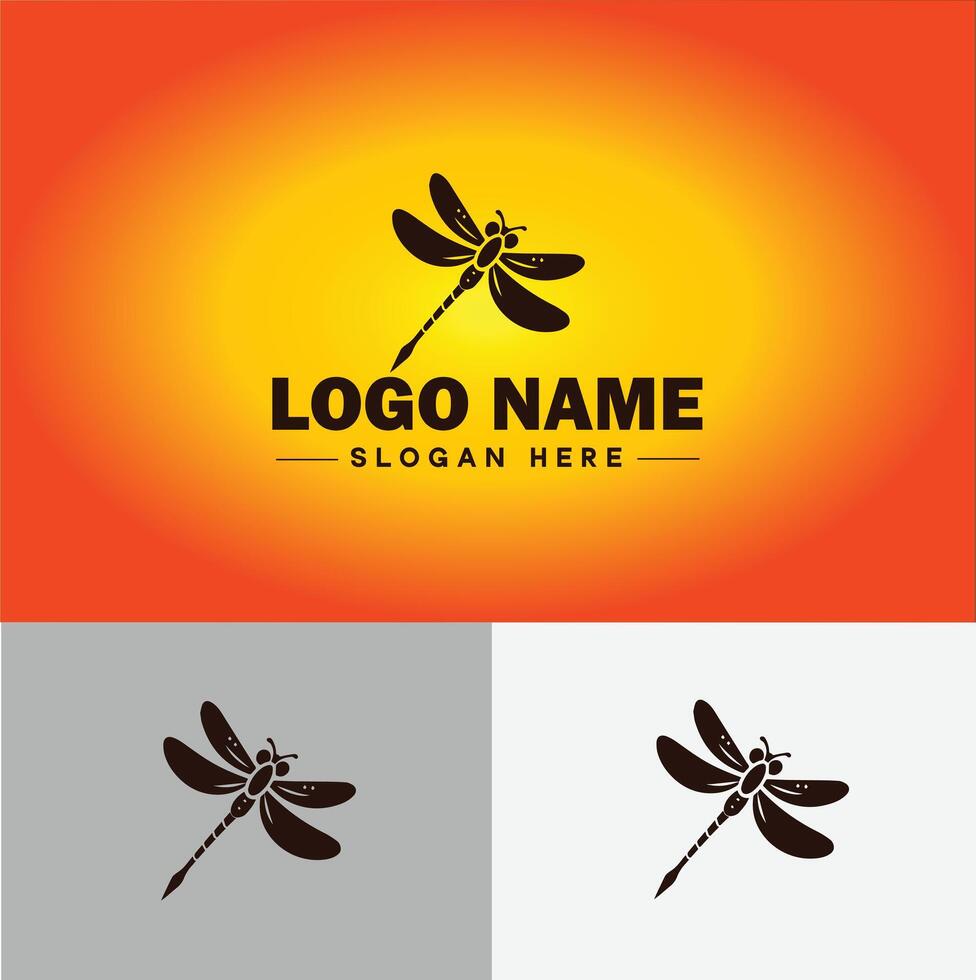 libélula logo vector Arte icono gráficos para empresa marca negocio icono libélula logo modelo