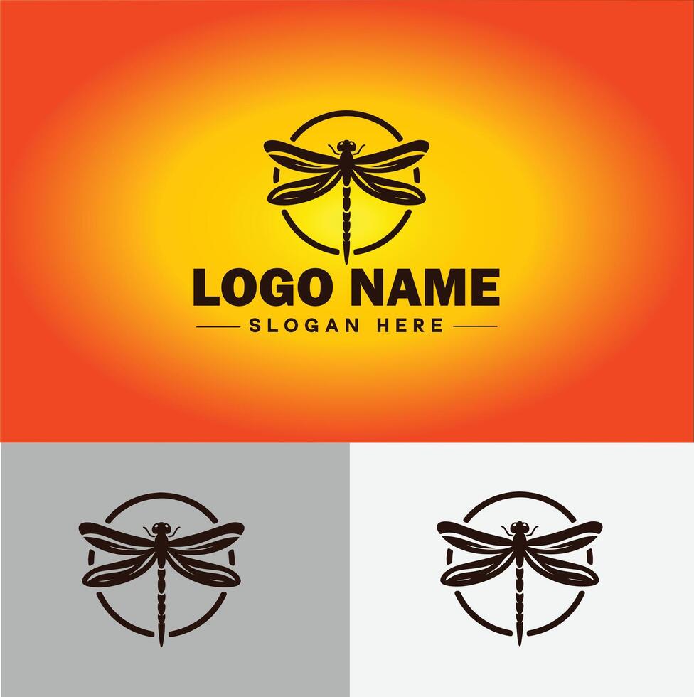 Dragonfly Logo vector art icon graphics for company brand business icon Dragonfly Logo template