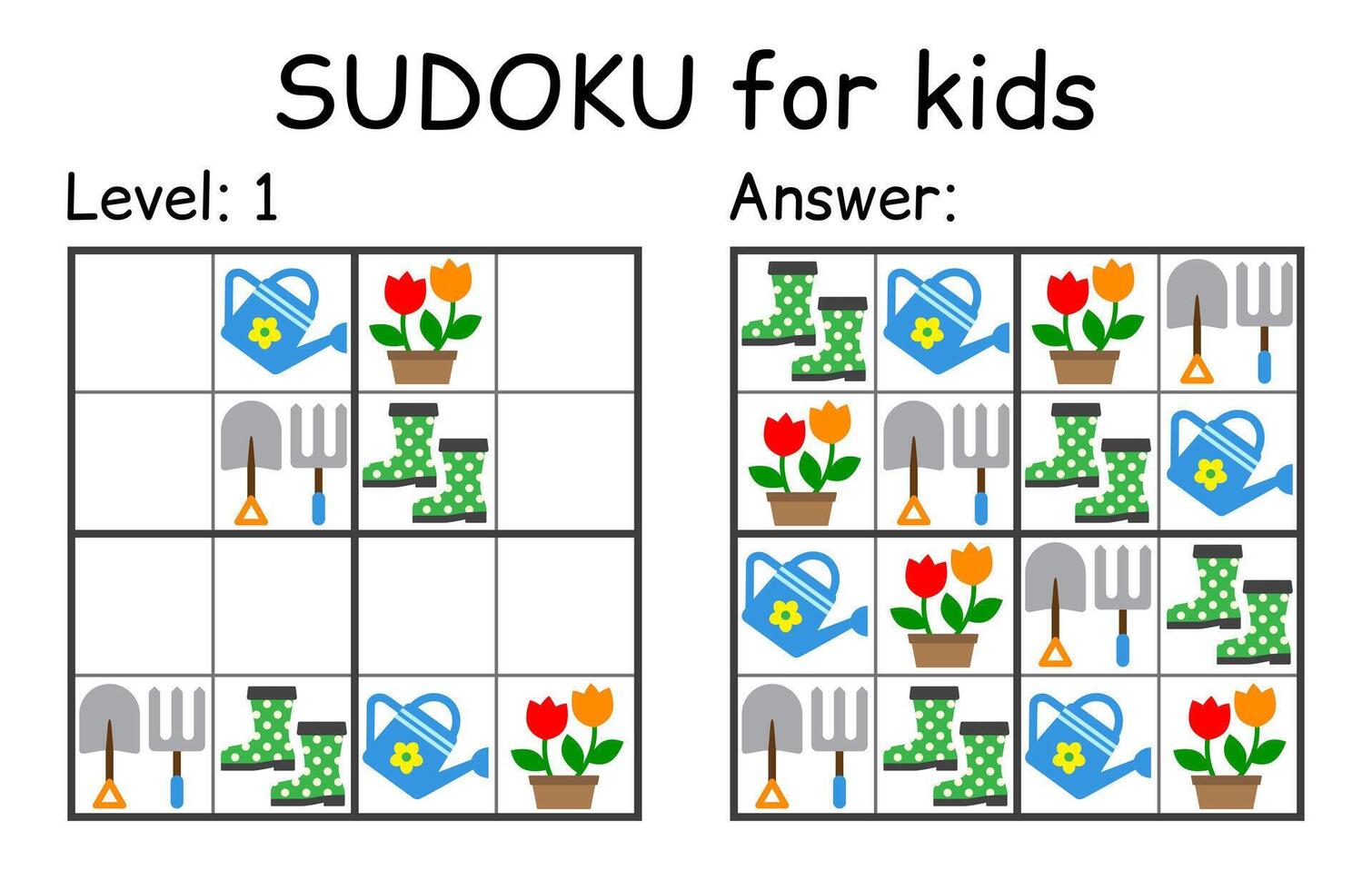 sudoku. niños y adulto matemático mosaico. niños juego. jardín tema. magia cuadrado. lógica rompecabezas juego. digital jeroglífico vector