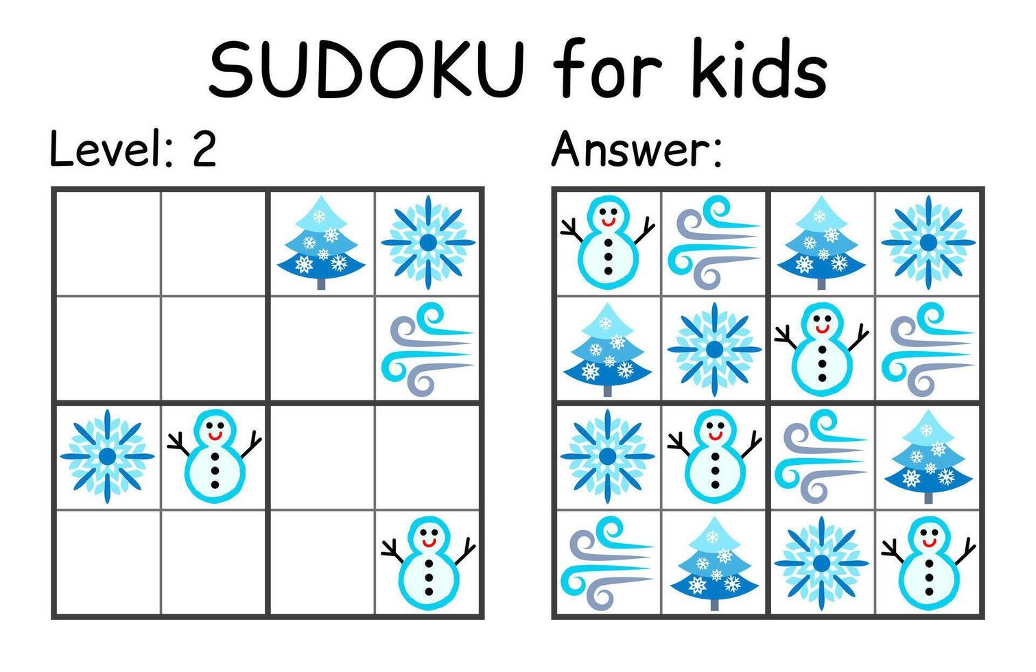 sudoku. niños y adulto matemático mosaico. niños juego. invierno tema. magia cuadrado. lógica rompecabezas juego. digital jeroglífico vector