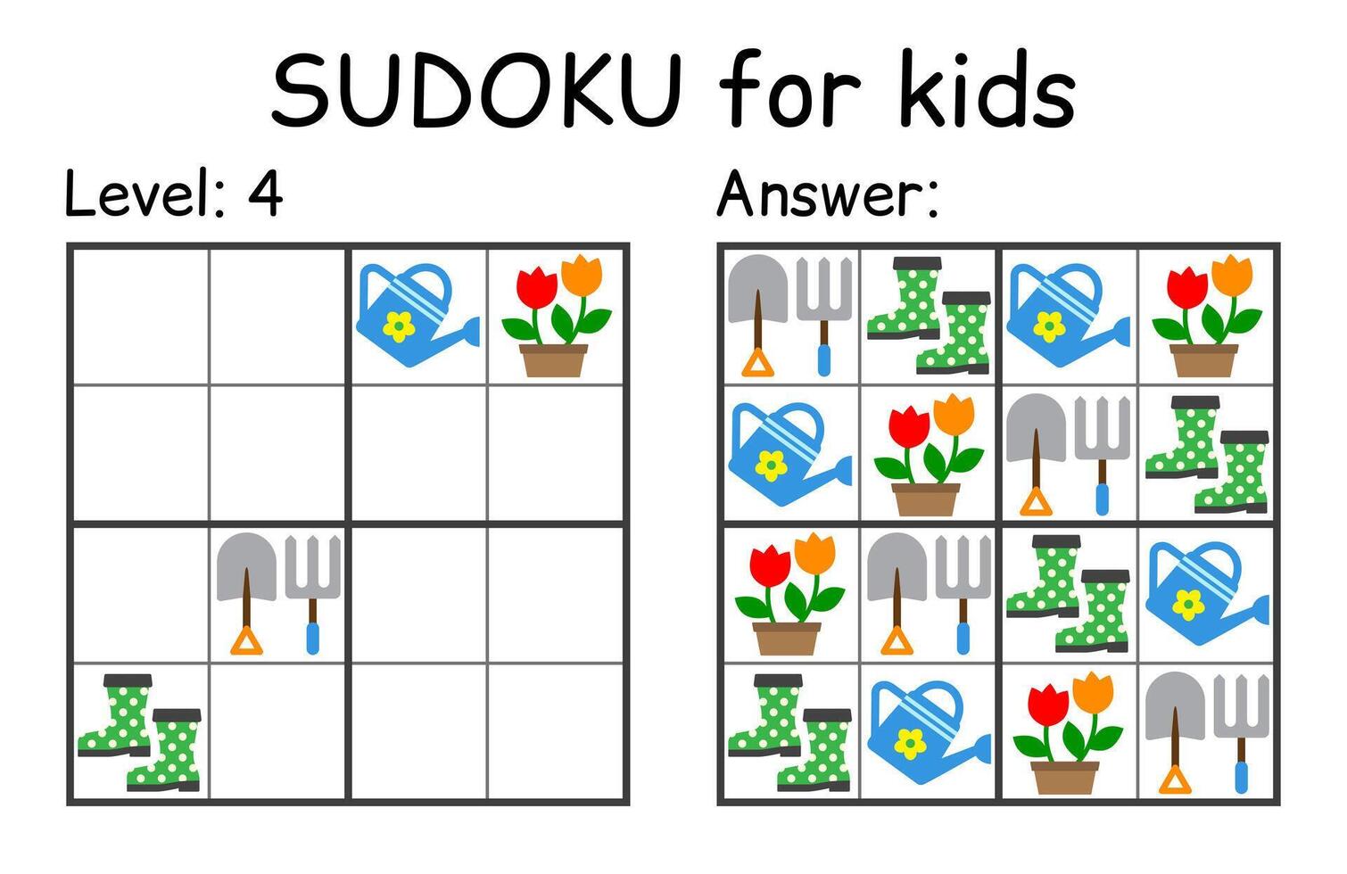 sudoku. niños y adulto matemático mosaico. niños juego. jardín tema. magia cuadrado. lógica rompecabezas juego. digital jeroglífico vector