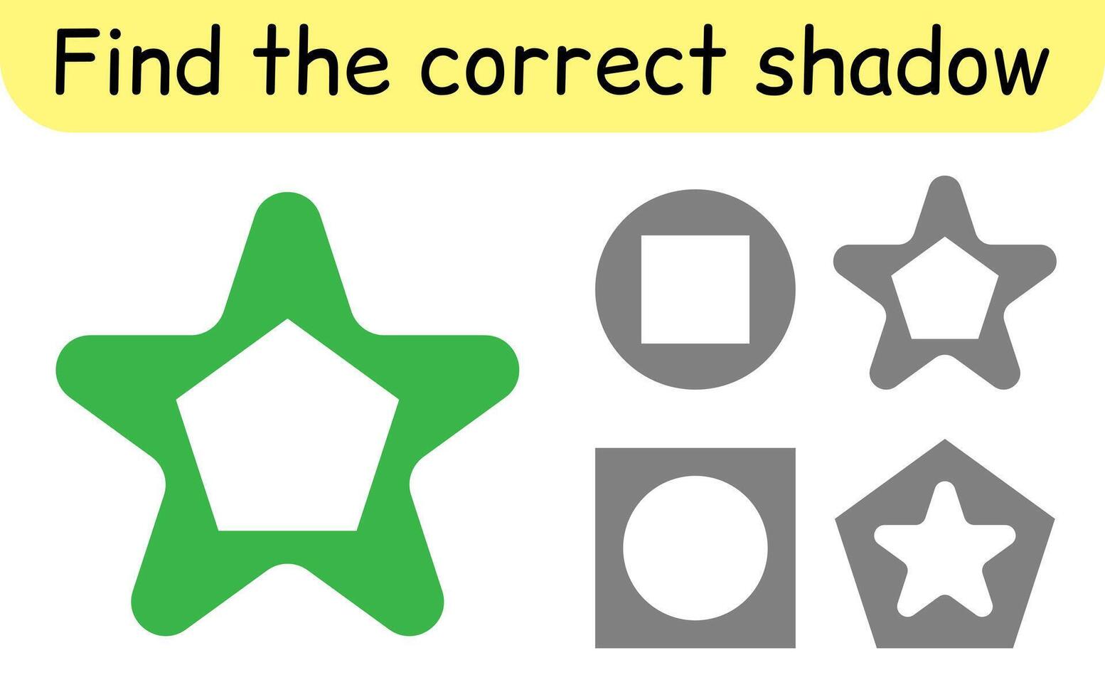 Find the correct shadow. Kids game. Educational matching game for children vector