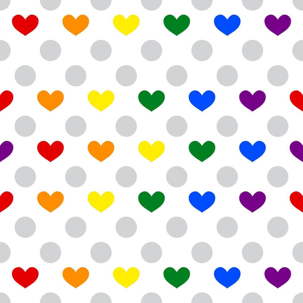 LGBT pride heart lesbian, gay, bisexual, transgender. Pattern seamless rainbow flag. LGBTQ heart background. Gay and lesbian love vector