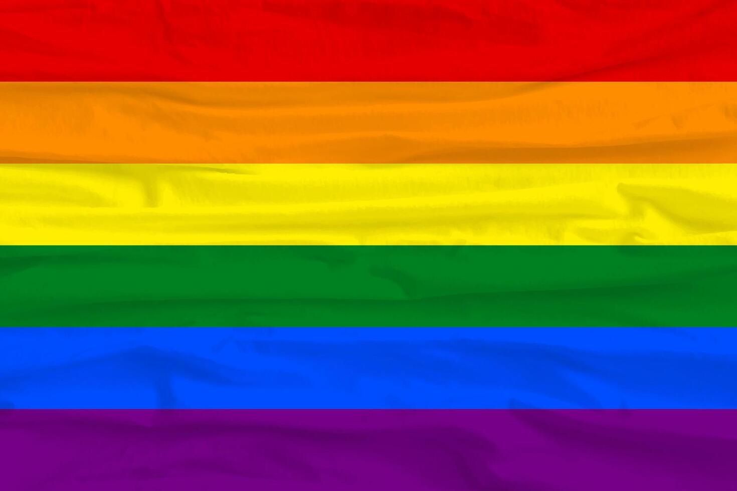 LGBT pride flag lesbian, gay, bisexual, transgender. Rainbow flag. Fabric folds. Gay and lesbian love. vector