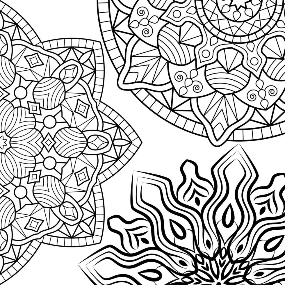 colorante libro paginas mandala antecedentes. indio anti estrés medallón. resumen islámico flor, Arábica alheña diseño, yoga símbolo. vector ilustración