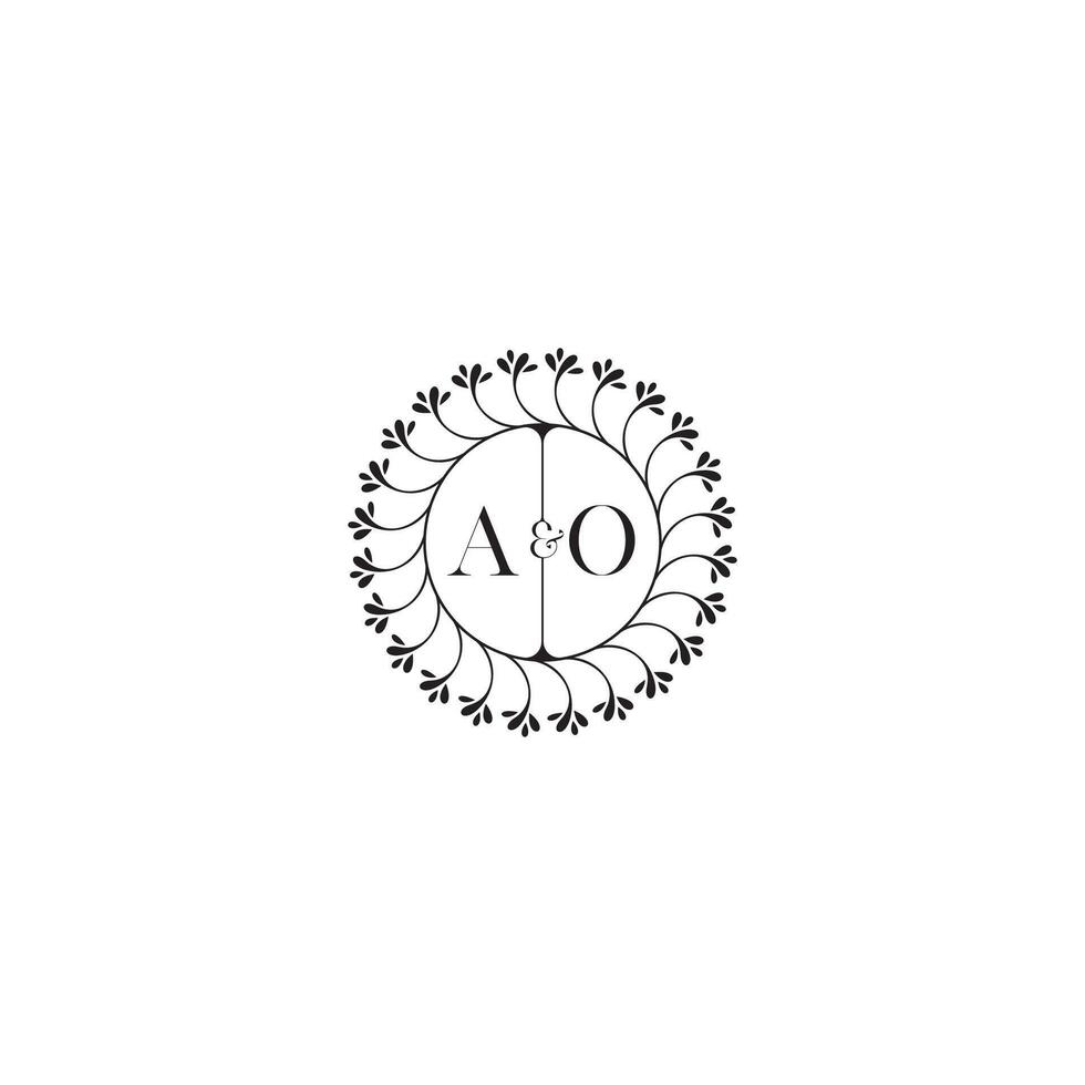 AO simple wedding initial concept with high quality logo design vector