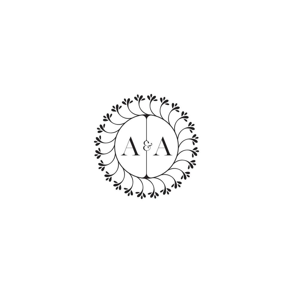 AA simple wedding initial concept with high quality logo design vector
