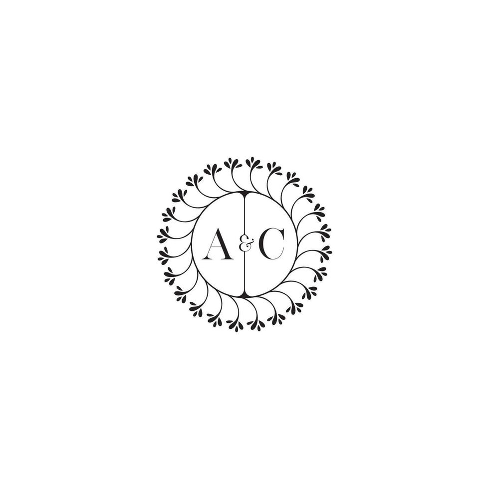 AC simple wedding initial concept with high quality logo design vector