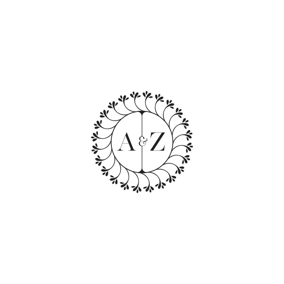 AZ simple wedding initial concept with high quality logo design vector
