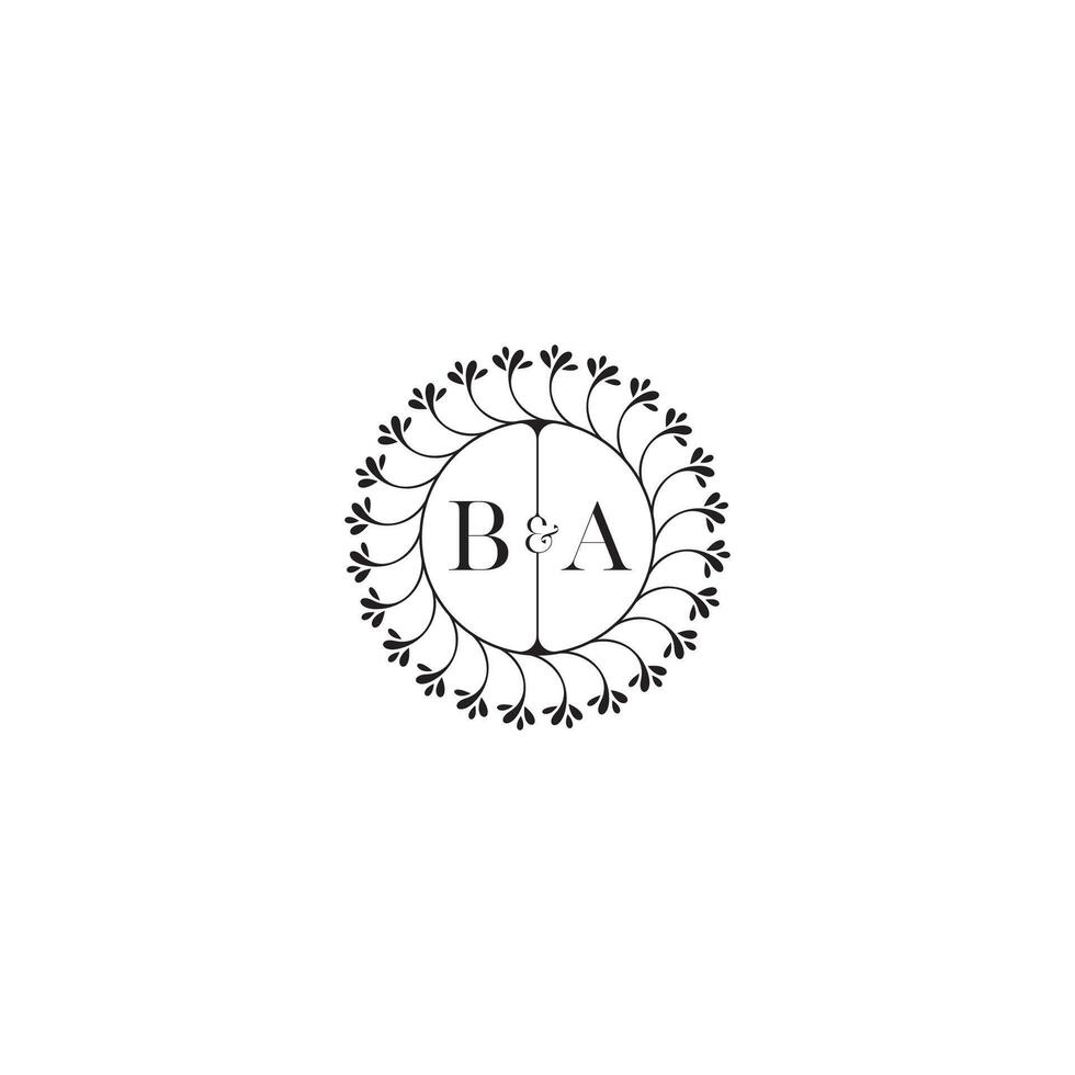 BA simple wedding initial concept with high quality logo design vector