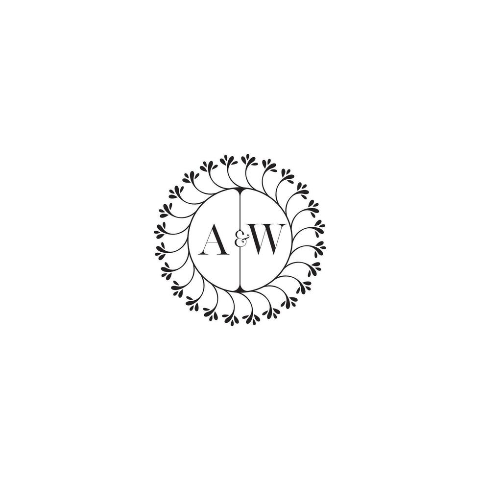 AW simple wedding initial concept with high quality logo design vector