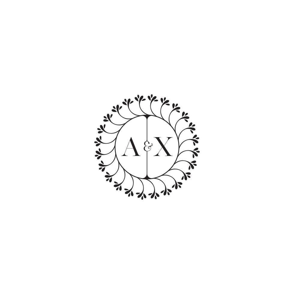 AX simple wedding initial concept with high quality logo design vector