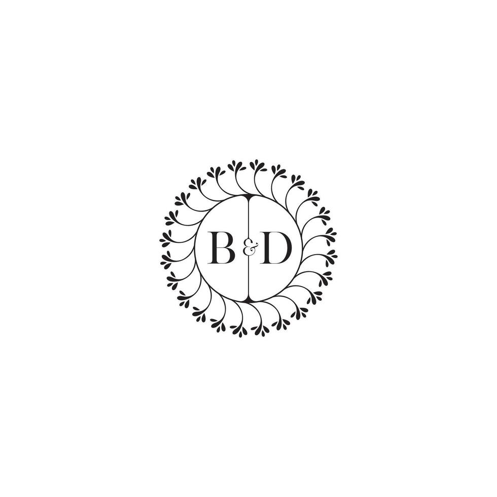 BD simple wedding initial concept with high quality logo design vector