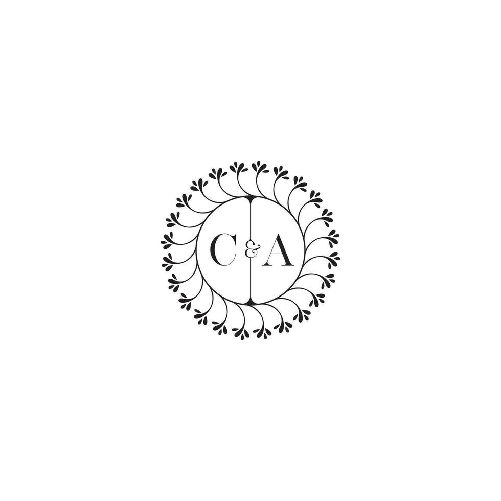 CA simple wedding initial concept with high quality logo design vector