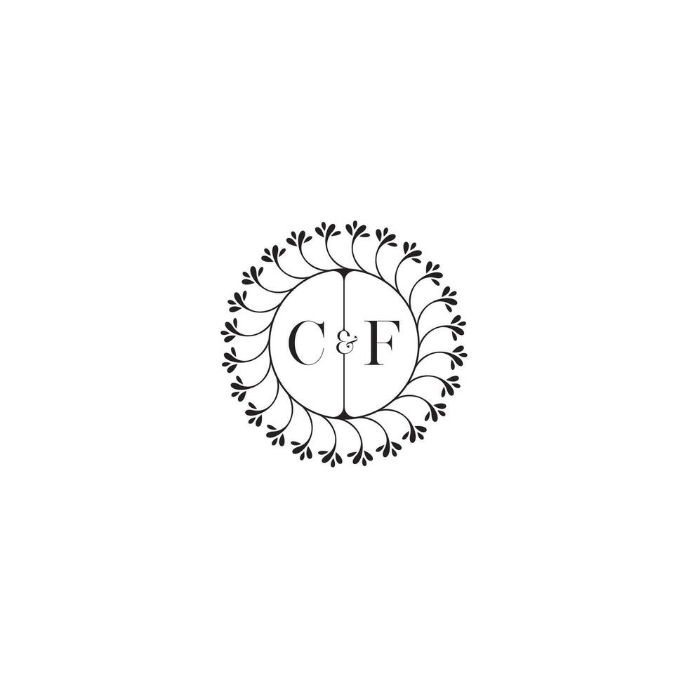 CF simple wedding initial concept with high quality logo design vector