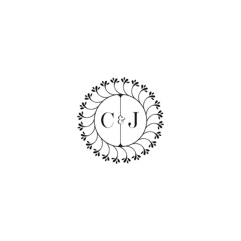 CJ simple wedding initial concept with high quality logo design vector