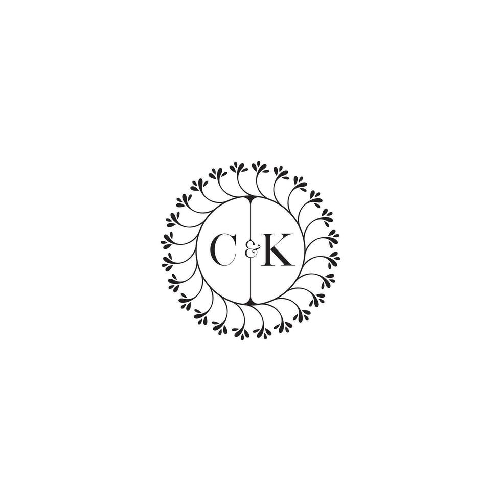 CK simple wedding initial concept with high quality logo design vector