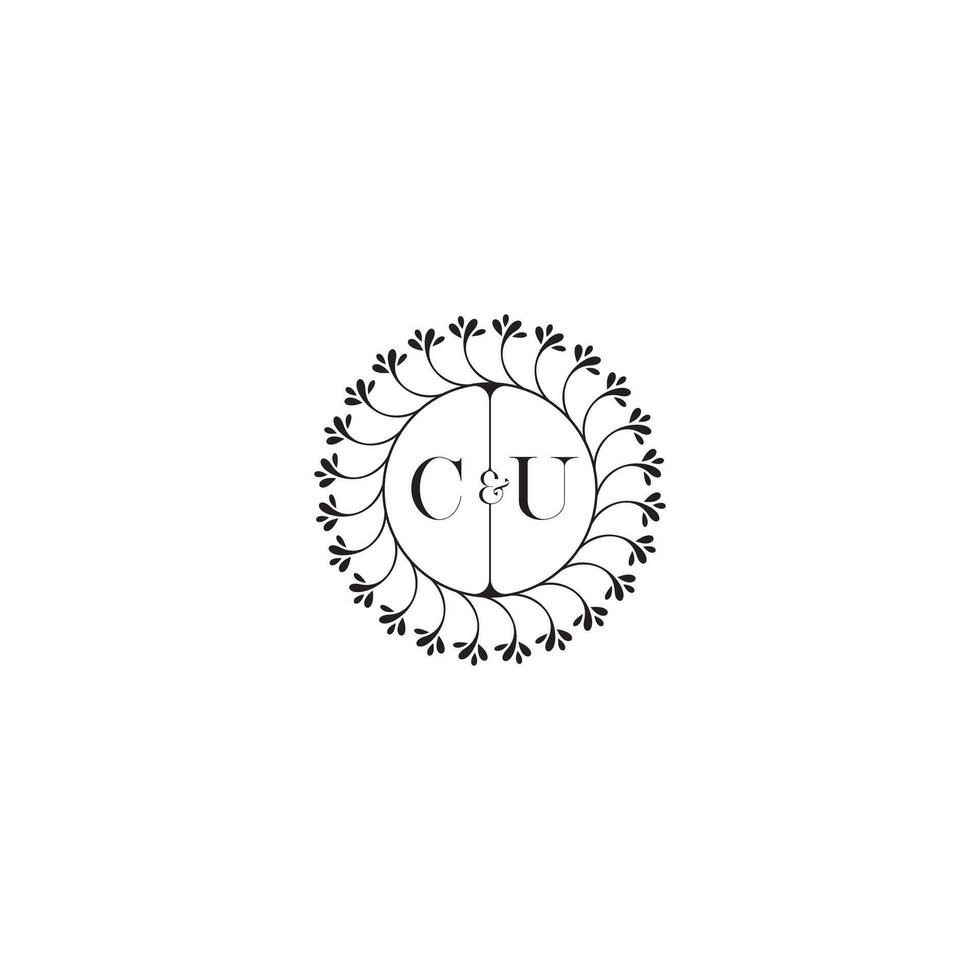 CU simple wedding initial concept with high quality logo design vector