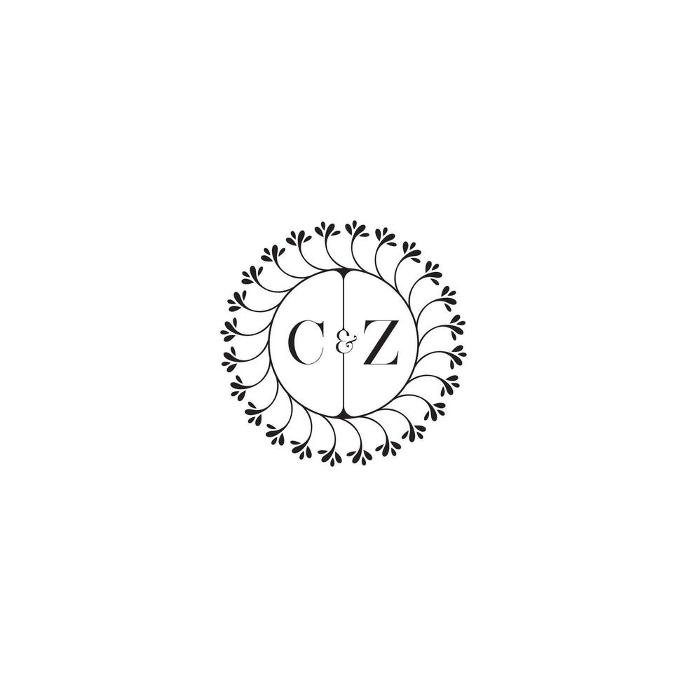 cz sencillo Boda inicial concepto con alto calidad logo diseño vector
