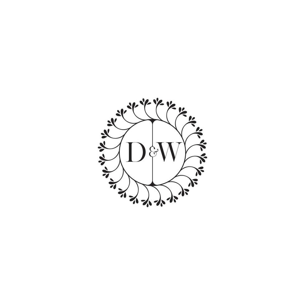 dw sencillo Boda inicial concepto con alto calidad logo diseño vector