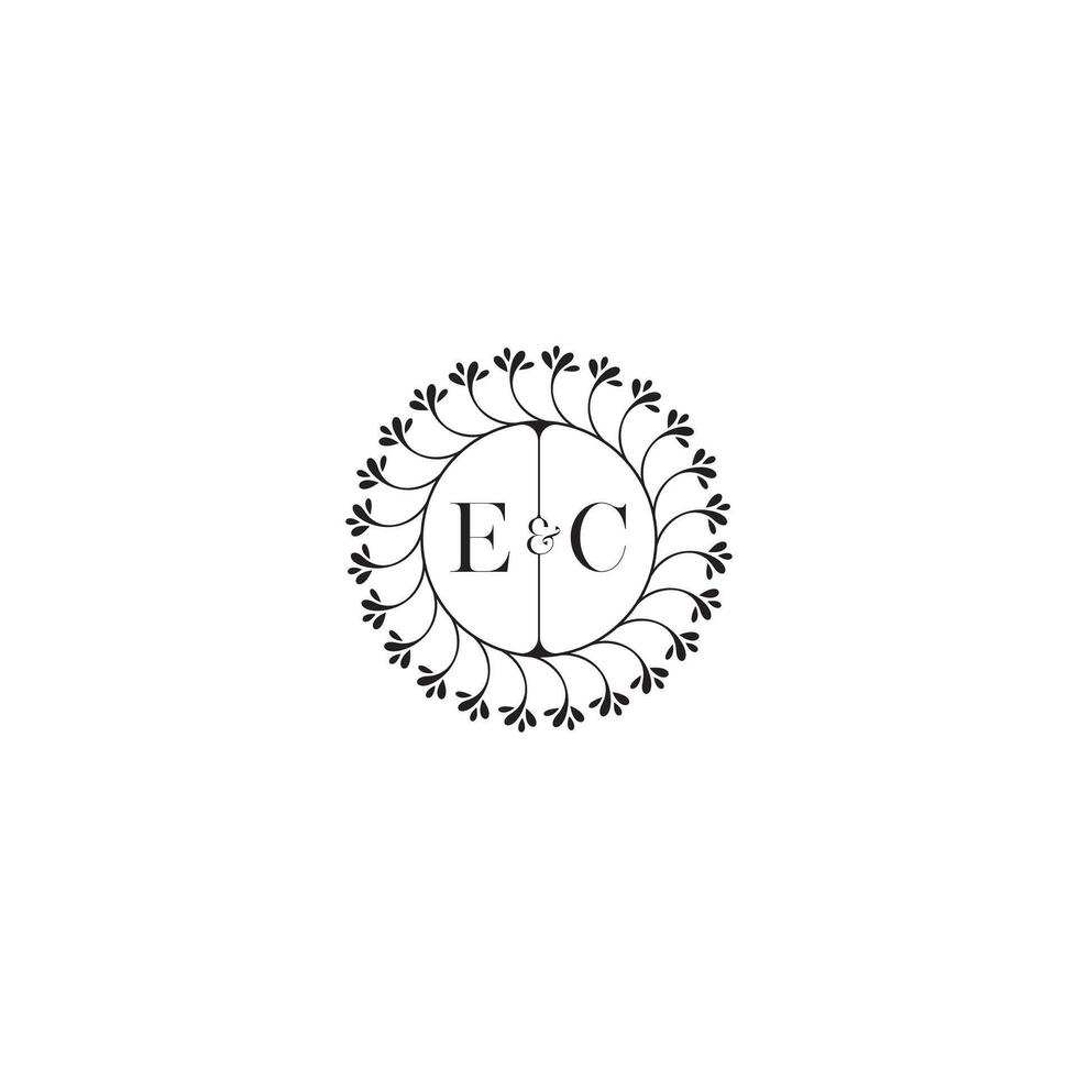 EC simple wedding initial concept with high quality logo design vector