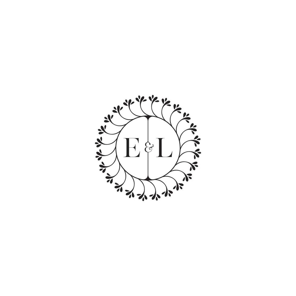 EL simple wedding initial concept with high quality logo design vector