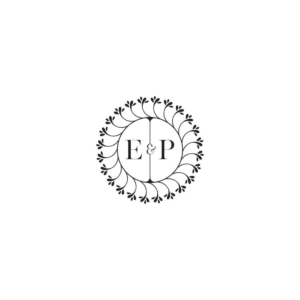EP simple wedding initial concept with high quality logo design vector