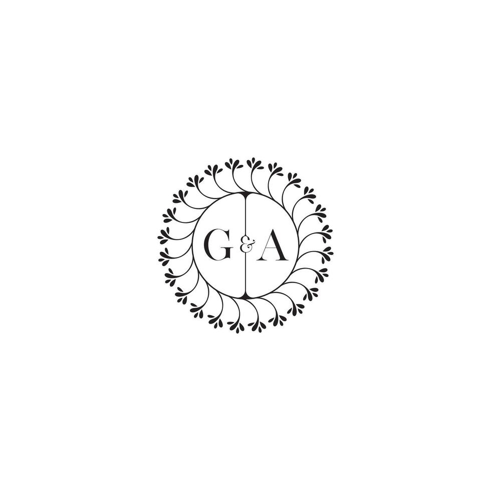 GA simple wedding initial concept with high quality logo design vector