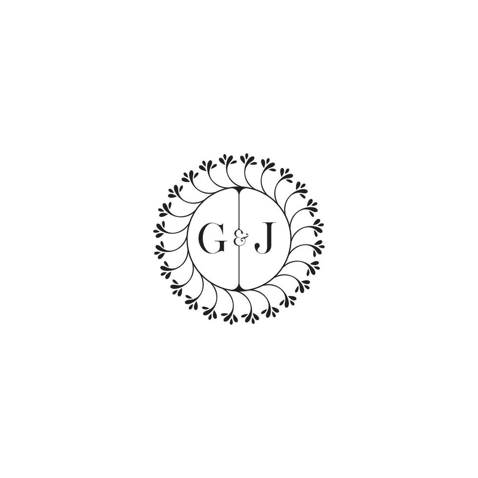gj sencillo Boda inicial concepto con alto calidad logo diseño vector