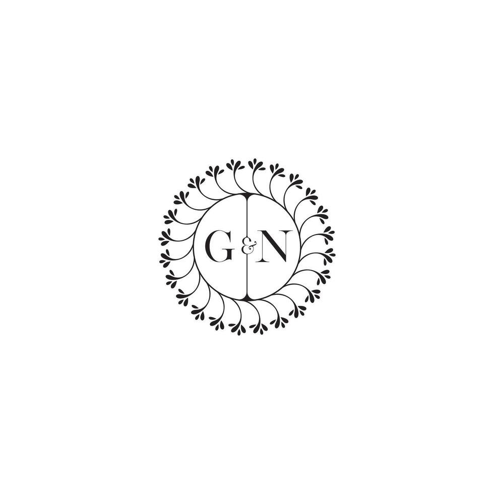 GN simple wedding initial concept with high quality logo design vector